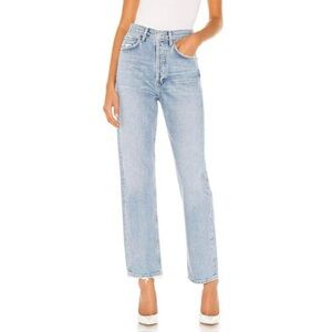 Agolde 90's Mid Rise Loose Fit Jeans in Snapshot (Light Blue)